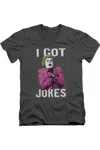 Gildan Batman Classic Tv Got Jokes Short Sleeve Adult V Neck Premium Cotton Tee / T-shirt In Pink