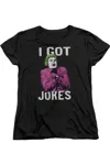 Gildan Batman Classic Tv Got Jokes Short Sleeve Womens Tee / T-shirt In Black