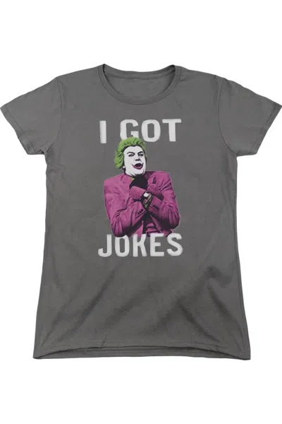 Gildan Batman Classic Tv Got Jokes Short Sleeve Womens Tee / T-shirt In Pink