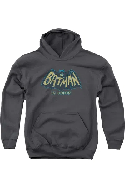Gildan Kids' Batman Classic Tv In Color Youth Pull Over Hoodie / Hooded Sweatshirt In Gray