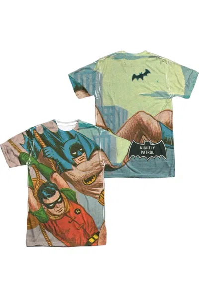 Gildan Batman Classic Tv Nightly Patrol (front/back Print) Short Sleeve Adult Poly Crew Tee / T-shirt In White