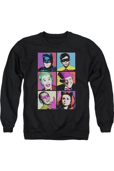 Gildan Batman Classic Tv Pop Cast Adult Crewneck Sweatshirt In Black