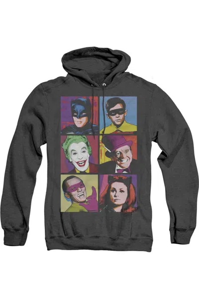 Gildan Batman Classic Tv Pop Cast Adult Heather Hoodie / Hooded Sweatshirt In Black