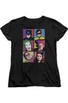 Gildan Batman Classic Tv Pop Cast Short Sleeve Womens Tee / T-shirt In Black