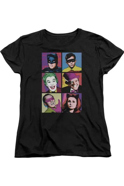 Gildan Batman Classic Tv Pop Cast Short Sleeve Womens Tee / T-shirt In Black