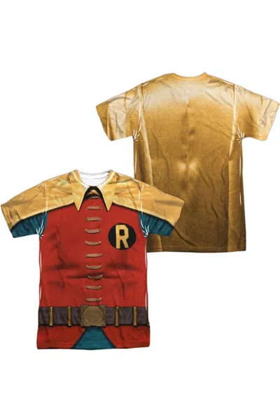 Gildan Batman Classic Tv Robin Costume (front/back Print) Short Sleeve Adult Poly Crew Tee / T-shirt In Multi