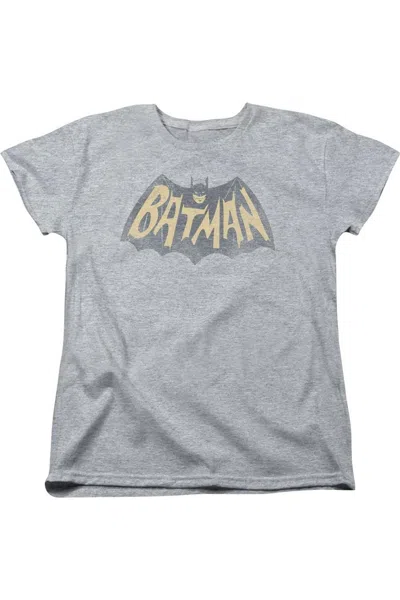 Gildan Batman Classic Tv Show Logo Short Sleeve Womens Tee / T-shirt In Gray