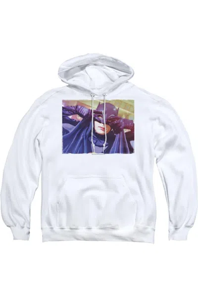 Gildan Batman Classic Tv Smooth Groove Adult Pull Over Hoodie / Hooded Sweatshirt In White