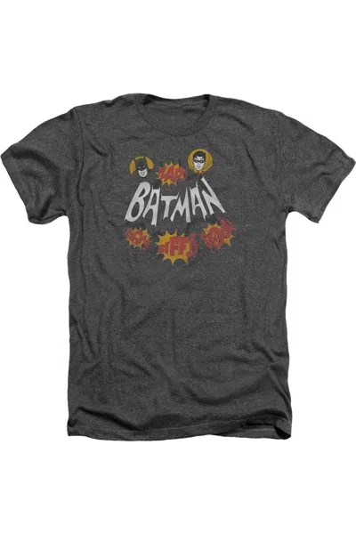 Gildan Batman Classic Tv Sound Effects Adult Heather Tee / T-shirt In Gray