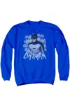 Gildan Batman Classic Tv Theme Song Adult Crewneck Sweatshirt In Blue