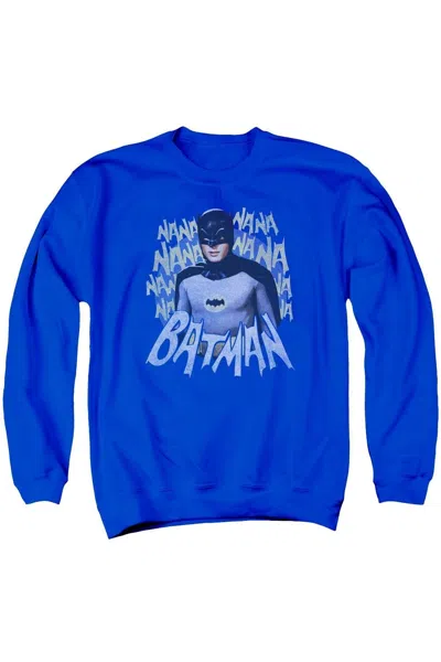 Gildan Batman Classic Tv Theme Song Adult Crewneck Sweatshirt In Blue