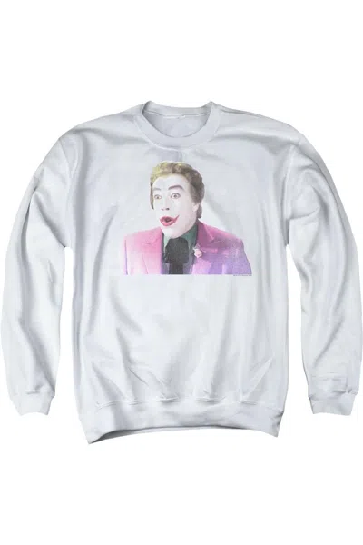 Gildan Batman Classic Tv Thrilled Adult Crewneck Sweatshirt In White