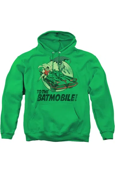 Gildan Batman Classic Tv To The Batmobile Adult Pull Over Hoodie / Hooded Sweatshirt In Green
