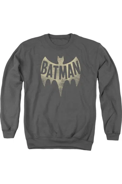 Gildan Batman Classic Tv Vintage Logo Adult Crewneck Sweatshirt In Pink