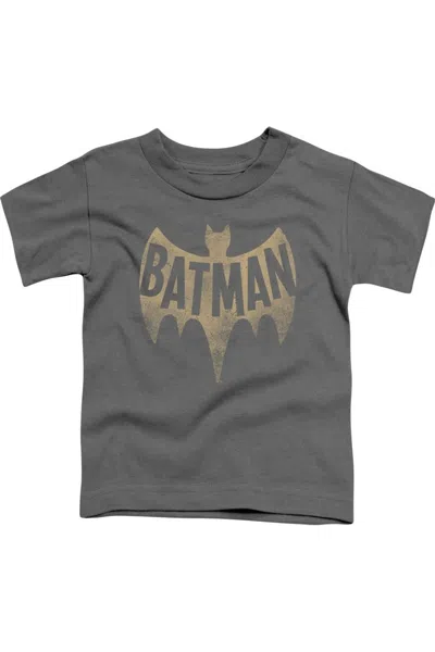 Gildan Kids' Batman Classic Tv Vintage Logo Short Sleeve Juvenile Tee / T-shirt In Pink