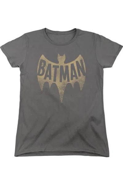 Gildan Batman Classic Tv Vintage Logo Short Sleeve Womens Tee / T-shirt In Pink