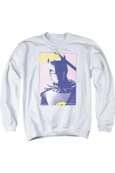 Gildan Batman Classic Tv Wayne 80s Adult Crewneck Sweatshirt In White