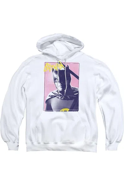 Gildan Batman Classic Tv Wayne 80s Adult Pull Over Hoodie / Hooded Sweatshirt In White