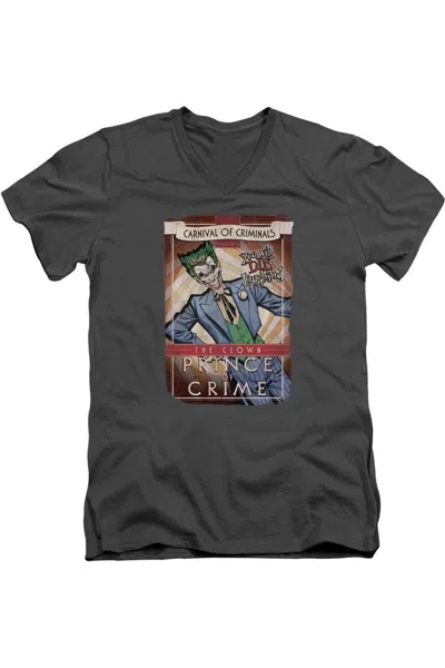 Gildan Batman Clown Prince Short Sleeve Adult V Neck Tee / T-shirt In Pink
