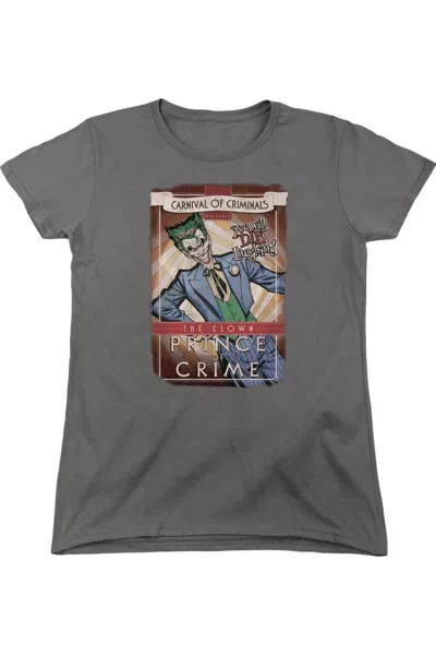 Gildan Batman Clown Prince Short Sleeve Womens Tee / T-shirt In Pink