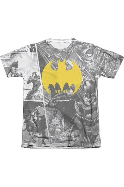 Gildan Batman Collage Adult Poly/cotton Short Sleeve Tee / T-shirt In White