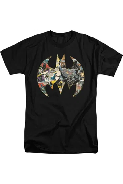 Gildan Batman Collage Shield Short Sleeve Adult Tall Tee / T-shirt In Black