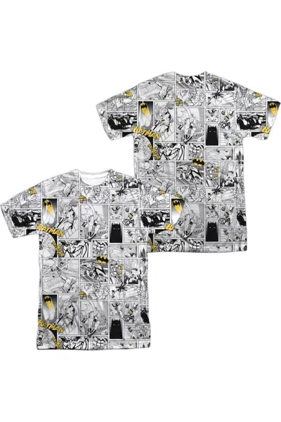 Gildan Batman Comic All Over (front/back Print) Short Sleeve Adult 100% Poly Crew Tee / T-shirt In White