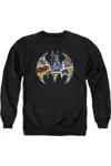 Gildan Batman Comic Bat Adult Crewneck Sweatshirt In Black