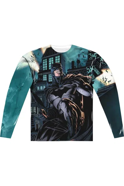 Gildan Batman Coming For You (front/back Print) Long Sleeve Adult Poly Crew Tee / T-shirt In White