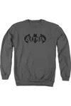 Gildan Batman Crackle Bat Adult Crewneck Sweatshirt In Pink