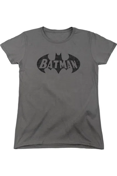 Gildan Batman Crackle Bat Short Sleeve Womens Tee / T-shirt In Pink