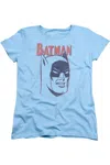 Gildan Batman Crayon Man Short Sleeve Womens Tee / T-shirt In Blue