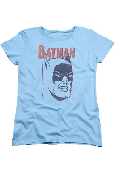 Gildan Batman Crayon Man Short Sleeve Womens Tee / T-shirt In Blue