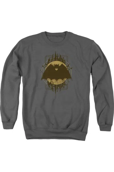 Gildan Batman Crest Adult Crewneck Sweatshirt In Gray