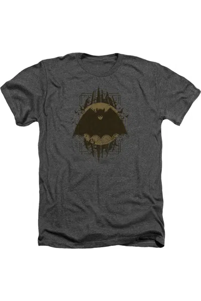 Gildan Batman Crest Adult Heather Tee / T-shirt In Gray