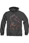 Gildan Batman Crimson Knight Adult Heather Hoodie / Hooded Sweatshirt In Black