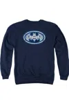 Gildan Batman Cyber Bat Shield Adult Crewneck Sweatshirt In Blue
