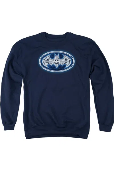Gildan Batman Cyber Bat Shield Adult Crewneck Sweatshirt In Blue