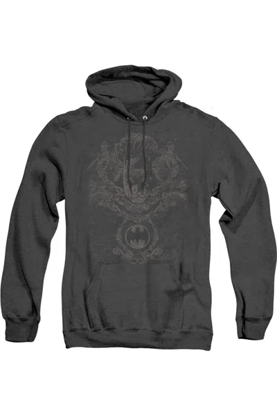Gildan Batman Dark Knight Heraldry Adult Heather Hoodie / Hooded Sweatshirt In Black