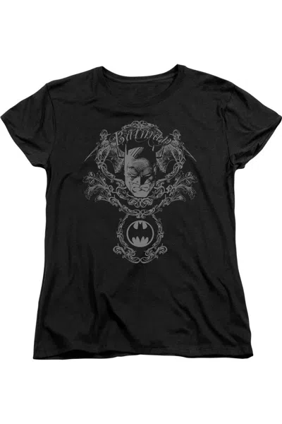 Gildan Batman Dark Knight Heraldry Short Sleeve Womens Tee / T-shirt In Black