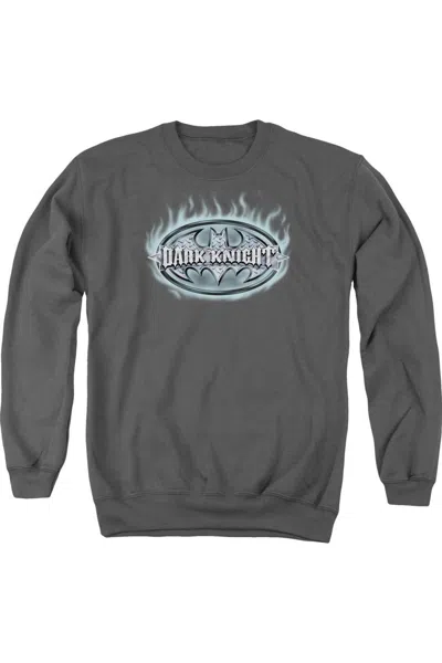 Gildan Batman Dark Knight Steel Shield Adult Crewneck Sweatshirt In Pink