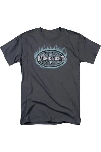 Gildan Batman Dark Knight Steel Shield Short Sleeve Adult Tee / T-shirt In Gray