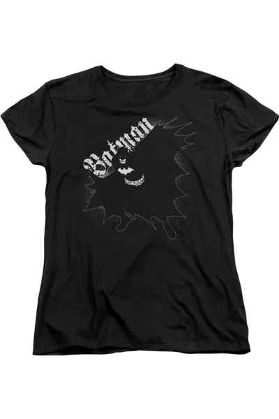 Gildan Batman Darkness Short Sleeve Womens Tee / T-shirt In Gray