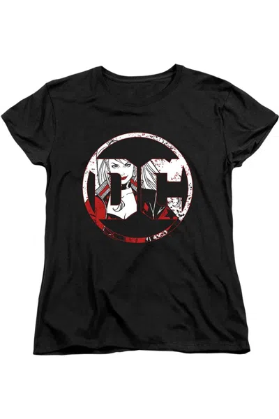 Gildan Batman Dc Comics Logo Harley Short Sleeve Women´s Tee / T-shirt In Black