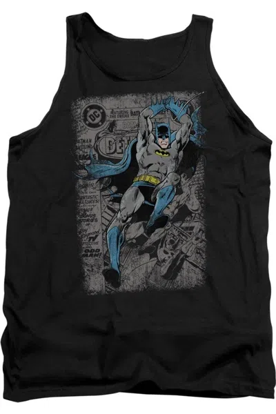 Gildan Batman Detective #487 Distress Adult Tank Top In Black