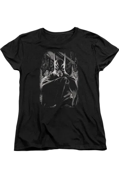 Gildan Batman Detective 821 Cover Short Sleeve Womens Tee / T-shirt In Black