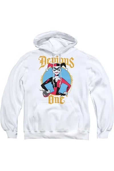 Gildan Batman Devious One Adult Pull Over Hoodie / Hooded Sweatshirt In White