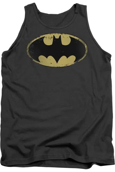 Gildan Batman Distressed Shield Adult Tank Top In Pink