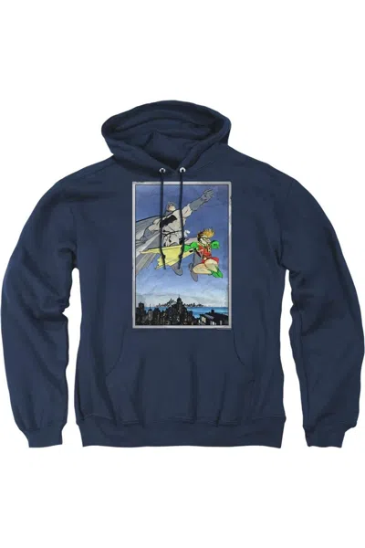 Gildan Batman Dkr Duo Adult Pull Over Hoodie / Hooded Sweatshirt In Blue