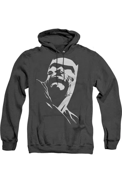 Gildan Batman Dkr Head Adult Heather Hoodie / Hooded Sweatshirt In Black